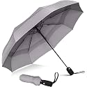 YUVORA Folding Travel Umbrella, Reinforced Windproof Umbrella, Compact, Automatic, Lightweight, Strong &amp; Portable Umbrella for rain- Men and Women (Grey)