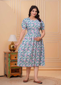Yuwan Enterprises Women Gathered White Below Knee