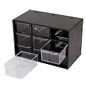 Nixby 9 Drawer Storage Box, Black, 9 Grid, Rectangular, 4.72 x 7.08 x 3.93 inches (Black)