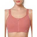 Yvette Adjustable Sports Bras High Impact Zip Front