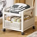 YVYKFZD Metal Slim Storage Cart, 2/3/4-Tier Narrow Storage Cabinet, Rolling Utility Cart with Drawer and Wheels, Mobile Kitchen Carts, Space Saving Bathroom Organizer(White,2 Tier 12.5"x15.7"x17.3")