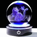 YWHL 3D Crystal Cat and Butterfly Figurines Ball, Cat Gifts for Women Men