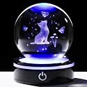 YWHL 3D Crystal Cat Figurines Ball, Cat Lover Gifts for Women on Birthday