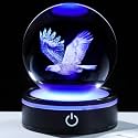 YWHL 3D Eagle Figurines Crystal Ball, Eagle Statue Gifts for Women Men