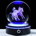 YWHL 3D Horse Figurine Crystal Ball, Horse Gifts for Women on Birthday