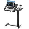 Ywin Flip Overbed Table, Hidden Wheels, Pneumatic Lift, Bedside Sofa Black