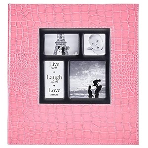 ywlake photo album 4x6 1000 pockets photos croco extra large capacity family wedding picture albums holds 1000 horizontal and vertical photos pink