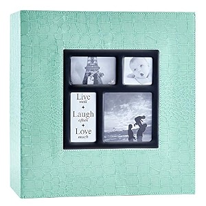 ywlake photo album 4x6 600 pockets photos croco extra large capacity family wedding picture albums holds 600 horizontal and vertical photos teal