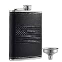 6 Pcs 8 oz Matte Black Pocket Liquor Whiskey Hip Flask with Funnel, Stainless Steel and Leak Proof
