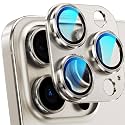 YWXTW Designed for iPhone 16 Pro/iPhone 16 Pro Max Camera Lens Protector, [1:1 Perfect Fit] Full Coverage Matte Metal Tempered Glass Camera Screen Cover Accessories, Case Friendly (Natural Titanium)