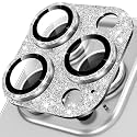 YWXTW for iPhone 14 Pro/iPhone 14 Pro Max Camera Lens Protector, [4TH Gen New Bling Design] Glitter Shiny Diamond Metal Ring Tempered Glass Back Camera Screen Protector Lens Cover (Silver)
