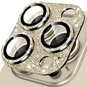 YWXTW for iPhone 14 Pro/iPhone 14 Pro Max Camera Lens Protector, [4TH Gen New Bling Design] Glitter Shiny Diamond Metal Ring Tempered Glass Back Camera Screen Protector Lens Cover (Gold)