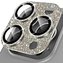 YWXTW for iPhone 15 Pro/iPhone 15 Pro Max Camera Lens Protector, [5TH Gen New Glitter Design] Full Bling Sparkly Diamond Tempered Glass Screen Protector Metal Camera Cover Accessories (Gold)