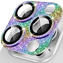 YWXTW for iPhone 16 Pro/iPhone 16 Pro Max Camera Lens Protector, [New Glitter Design] Full Bling Sparkly Diamond Tempered Glass Screen Protector Metal Camera Cover Accessories (Multi-Coloured)