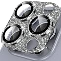 YWXTW for iPhone 16 Pro/iPhone 16 Pro Max Camera Lens Protector, [New Glitter Design] Full Bling Sparkly Diamond Tempered Glass Screen Protector Metal Camera Cover Accessories (Natural Titanium)
