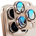 YWXTW for iPhone 16 Pro/iPhone 16 Pro Max Camera Lens Protector, [1:1 Perfect Fit] Matte Metal Anti Scratch Tempered Glass Camera Screen Protector Accessories, Case Friendly (Desert Titanium)