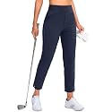 YYV Women's Golf Pants High Waist Stretch Ankle Pants with Pockets