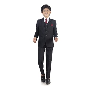 zampg trends solid 4 piece coat suit set for boys