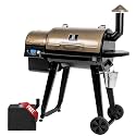 Z GRILLS ZPG-450A2 Wood Pellet Grill & Smoker, PID V3.0 Controller, 459 Sq in Cook Area, Foldable Shelf&Side Shelf, Meat Probe, Rain Cover, 8 in 1 BBQ Grill Outdoor Auto Temperature Control, Bronze