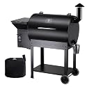 Z GRILLS ZPG-7002B Pellet Smoker Grill with PID Control, Rain Cover, 700 sq. in Cooking Area for Outdoor BBQ, Black