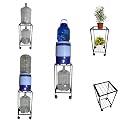 A to Z Hub 2-Tier Water Bottle Stand | 360° Rolling Wheels | Sturdy &amp; Rust-Proof Metal | Space-Saving Design | Holds 20L Bottles | Supports 80kg | Ideal for Home or Office"