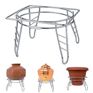 laksh casa-multipurpose ss matka stand for water potclay matka stand with stable legs copper pot amp planter stand for kitchenearthen pot standcopper water pot standplanter pot stand
