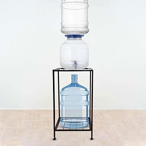 gt-heavy-duty 2-tier water dispenser stand for 20l bottles  rust-proof scratch-resistant space-saving decorative amp durable metal rack for home office school hotel and commercial use