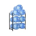 A to Z Hub GT-6 Water Can Bottle Holder Stand, Bislery Bottle Holder Stand, 3-Tier Water Bottle Rack, Black, Modern, Office, Kitchen, Breakroom, 25''L x 12.6''W x 31.1''H, Carbon Steel