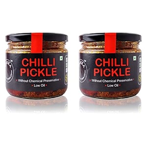 zaaika chilli pickle low oil indian traditional home made stuffed mirchi ka achaar  laal mirch bharwa indian mirch achar with glass jar no preservative 600 gram pack of 2 - 300gm each