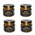 ZAAIKA Heeng Mango Pickle Low Oil Indian Traditional Home Made Hing Aam Ka Achaar with Glass Jar | No Preservatives - 1200 Grams (Heeng Mango Pickle, Pack of 4, Each of 300 GM)