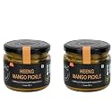 ZAAIKA Heeng Mango Pickle Low Oil Indian Traditional Home Made Hing Aam Ka Achaar with Glass Jar | No Preservatives - 600 Grams (Heeng Mango Pickle, Pack of 2, Each of 300 GM)
