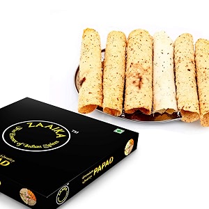 zaaika kalimirch papad made with urud daal tasty crispy indian snacks papad - 400g pack