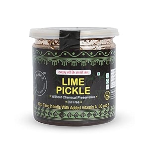 zaaika lemon pickle khatta meetha  oil free indian authantic and traditional home made nimbu achaar sweet amp spicy pickle  crushed lemon pickle  no preservatives - 450 gm
