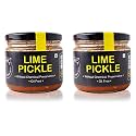 ZAAIKA Lemon Pickle Khatta Meetha | Oil Free Indian Authantic and Traditional Home Made Nimbu Achaar Sweet &amp; Spicy Pickle | Crushed Lemon Pickle No Preservative 600 Grams (Pack of 2 - 300Gm Each)