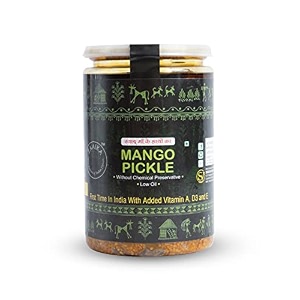 zaaika mango pickle low oil indian traditional home made khatta spicy aam ka achaar  delicious and tangy no preservatives - 900 grams