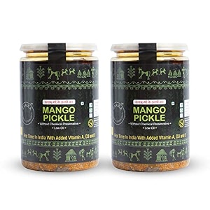 zaaika mango pickle low oil indian traditional home made khatta spicy aam ka achaar  delicious and tangy no preservatives - 900 grams