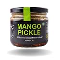 ZAAIKA Mango Pickle Low Oil Indian Traditional Home Made Khatta Meetha Aam Ka Achaar | Delicious and Tangy with Glass Jar No Preservatives - 300 Grams