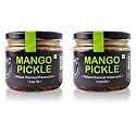 ZAAIKA Mango Pickle Low Oil Indian Traditional Home Made Khatta Meetha Aam Ka Achaar | Delicious and Tangy with Glass Jar No Preservatives - (Pack of 2 - 300Gm Each)