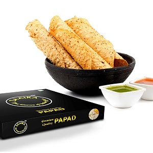 zaaika special papad made with moong daal and urad daal premium tasty crispy papad - 400g pack