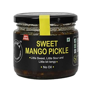 zaaika sweet mango pickle no oil indian traditional mother39s recipe pickle home made aam ka achar with glass jar  no preservatives sweet pickle- 300 grams
