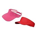 Zacharias Unisex Cotton Visors Tennis Cap Pack of 2 Pink & Red