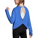 Zaclotre Girls Athletic Long Sleeve Shirts Open Back Crop Tops Workout Tee