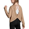 Zaclotre Girls Athletic Long Sleeve Shirts Open Back Crop Tops Workout Tee