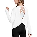 Zaclotre Girls Athletic Long Sleeve Shirts Open Back Crop Tops Workout Tee