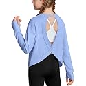Zaclotre Girls Athletic Long Sleeve Shirts Open Back Crop Tops Workout Tee