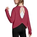 Zaclotre Girls Athletic Long Sleeve Shirts Open Back Crop Tops Workout Tee
