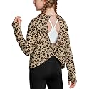 Zaclotre Girls Athletic Long Sleeve Shirts Open Back Crop Tops Workout Tee