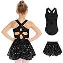 Zaclotre Girls Ballet Leotards Hollow Back Dance Dress with Skirt Combo