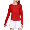 Zaclotre Girls Long Sleeve Shirts with Thumb Holes Kids Athletic Top Tees