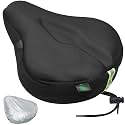 Zacro Bike Seat Cushion - Gel Padded Cover for Men Women Comfort, Extra Soft Exercise Bicycle Compatible with Peloton, Stationary or Cruiser Seats